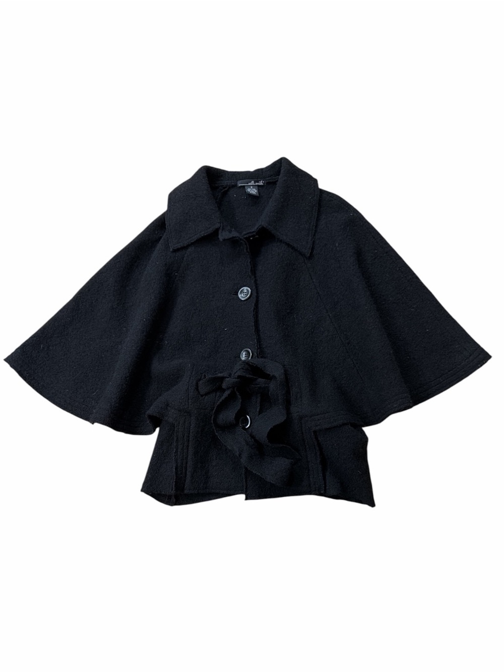 Willi Smith Black Wool Capelet